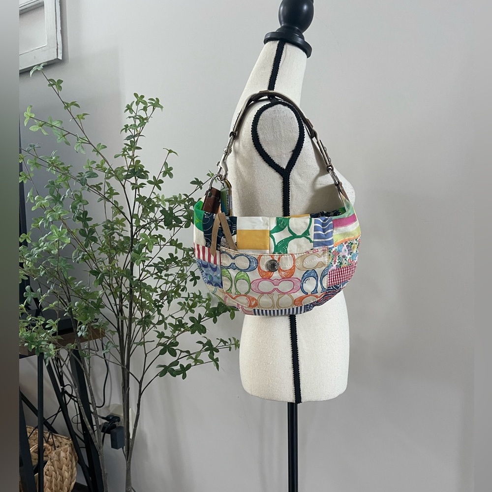 Vintage Coach Hamptons Multicolor Patchwork Hobo Bag